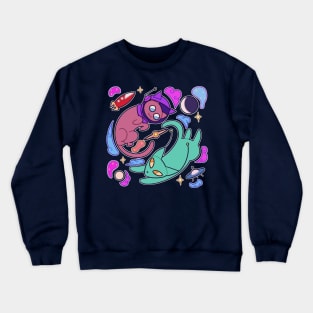 Space Cat and Alien Cat Crewneck Sweatshirt